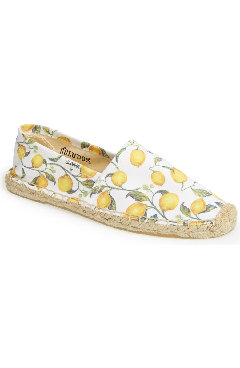 Soludos 'Original Lemon' Print Espadrille Slip-On, Alternate, color,