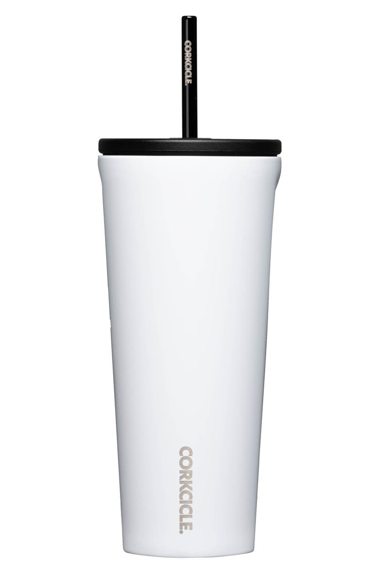 24-Ounce Insulated Cup with Straw, Main, color, GLOSS WHITE