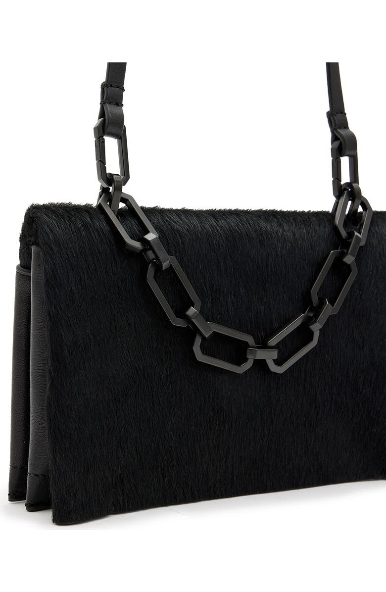 AllSaints Yua Luxe Genuine Calf Hair Clutch, Alternate, color,