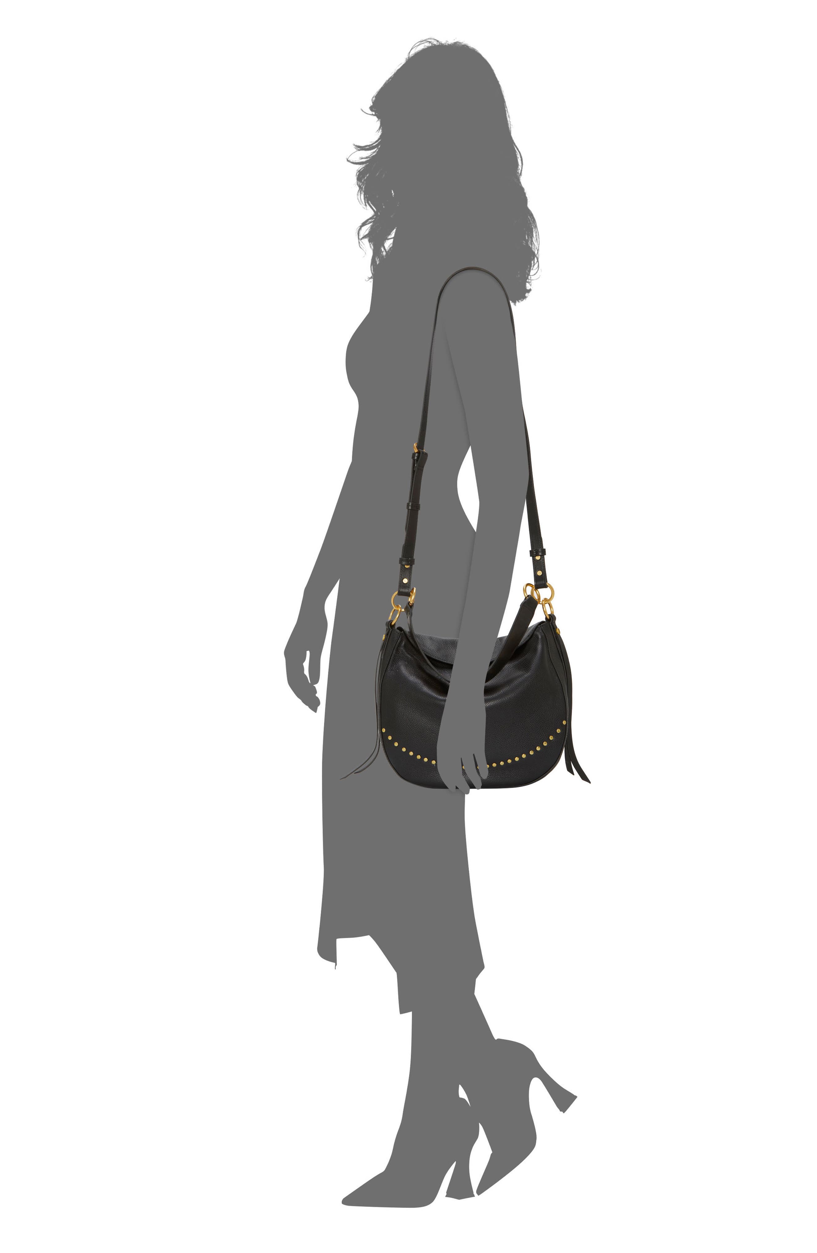 Vince Camuto Noemy Leather Shoulder Bag, Alternate, color, 