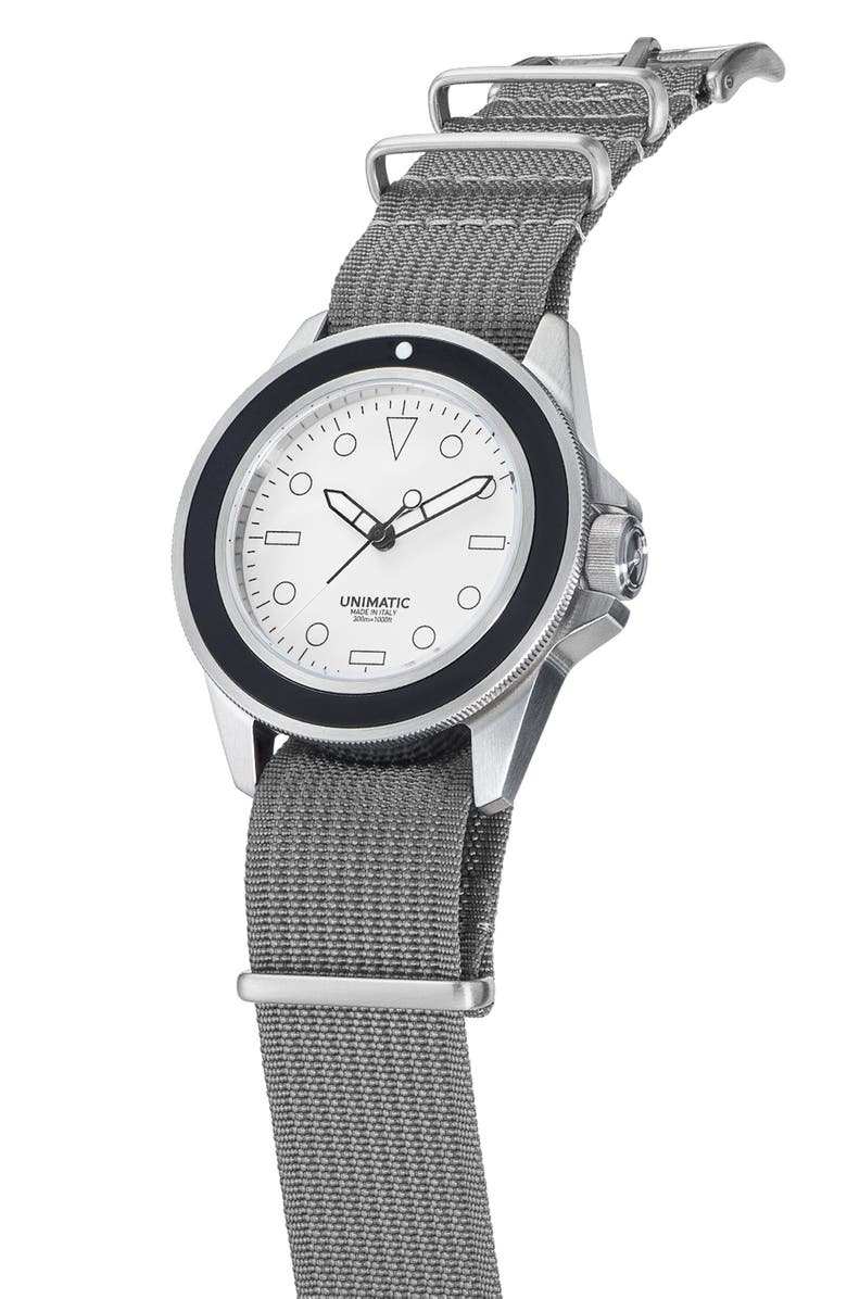 UNIMATIC Modello Uno Automatic Diver NATO Strap Watch, 40mm, Alternate, color, 