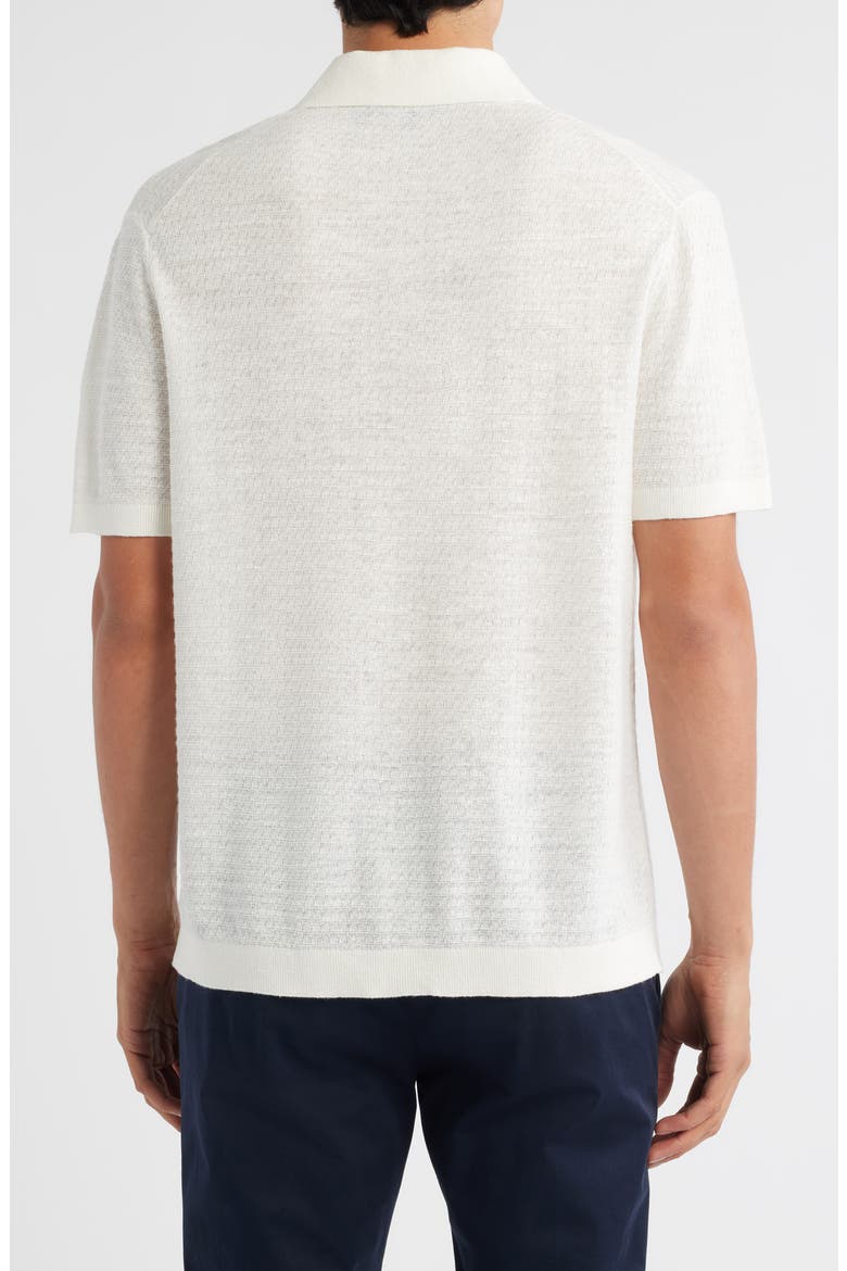 Brenan Linen Blend Polo, Alternate, color, WHITE