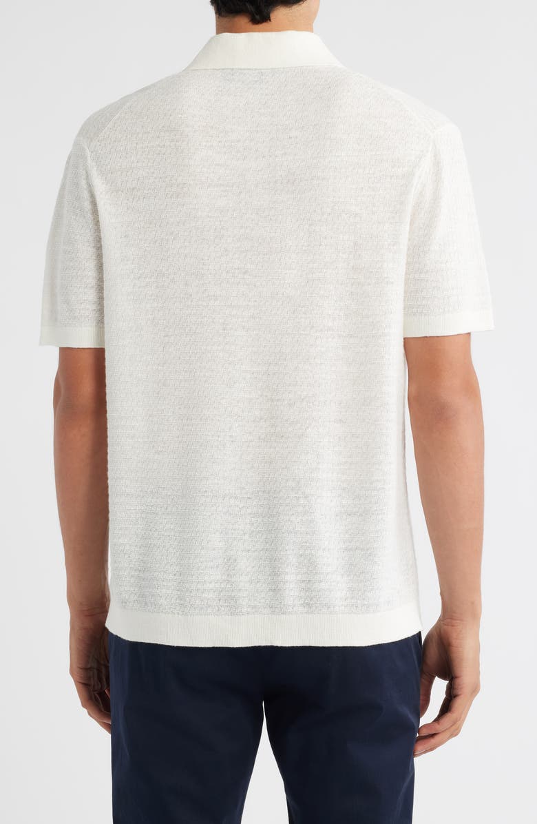 Theory Brenan Linen Blend Polo, Alternate, color, White