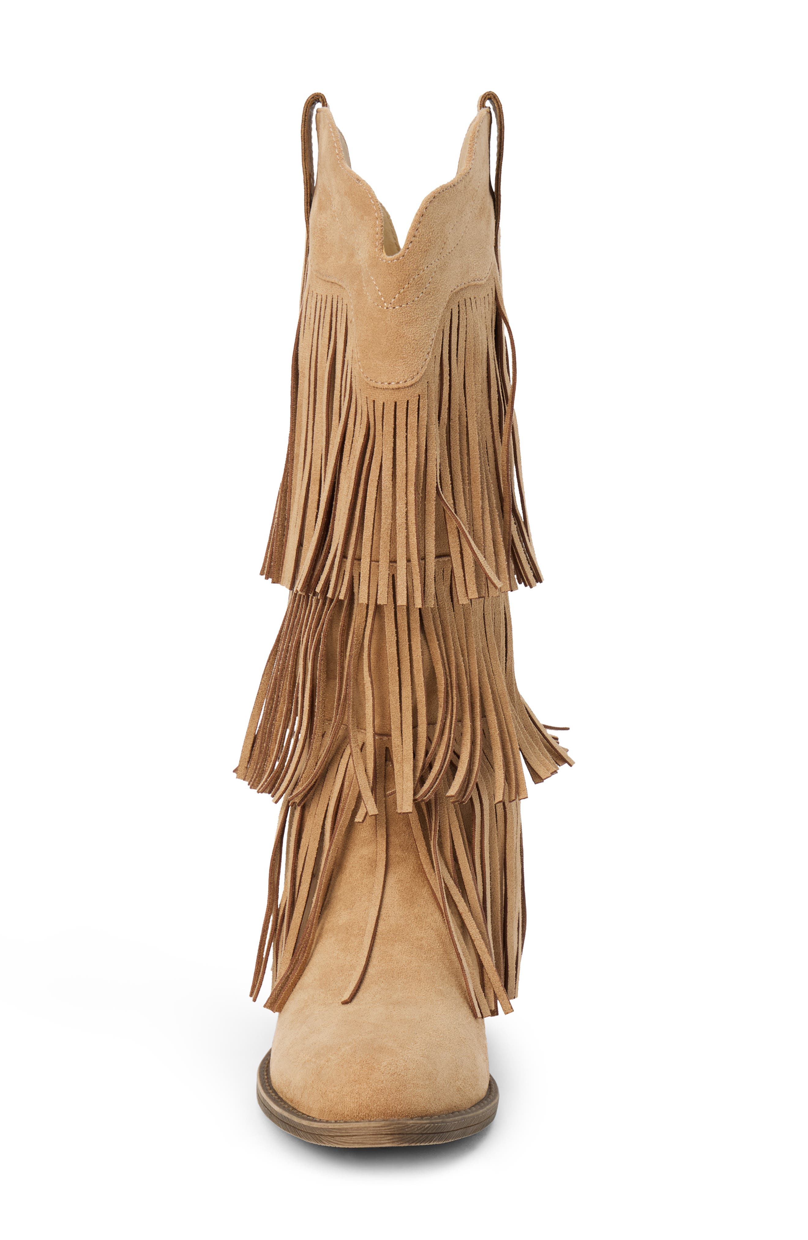 Saloon Fringe Boot, Alternate, color, NATURAL