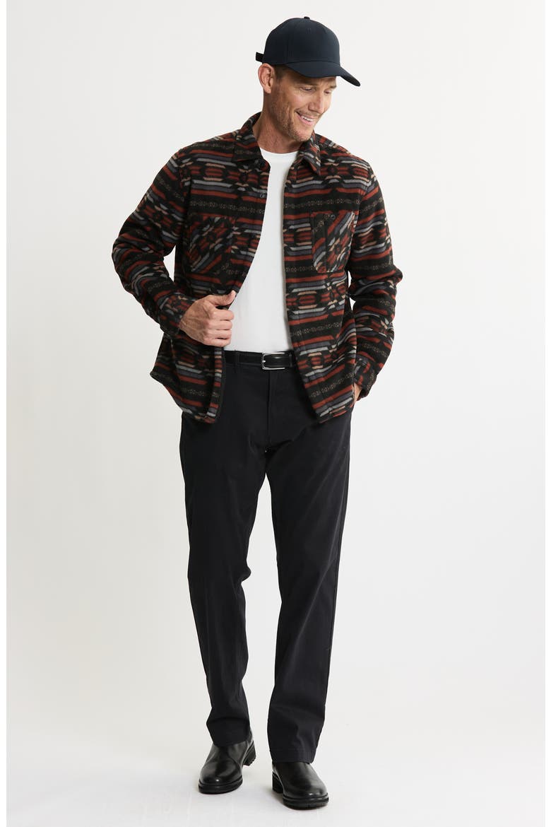 Geometric Jacquard Faux Shearling Lined Jacket, Alternate, color, BLACK MULTI
