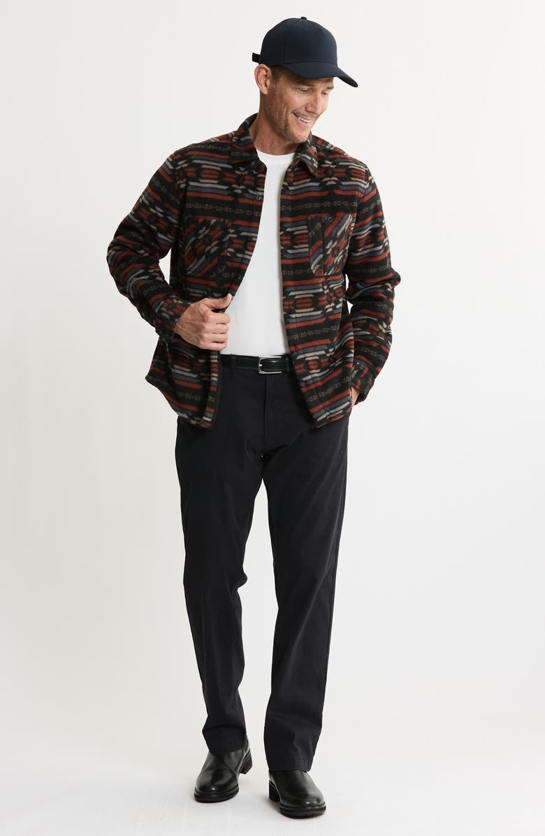 JACHS Geometric Jacquard Faux Shearling Lined Jacket, Alternate, color, Black Multi