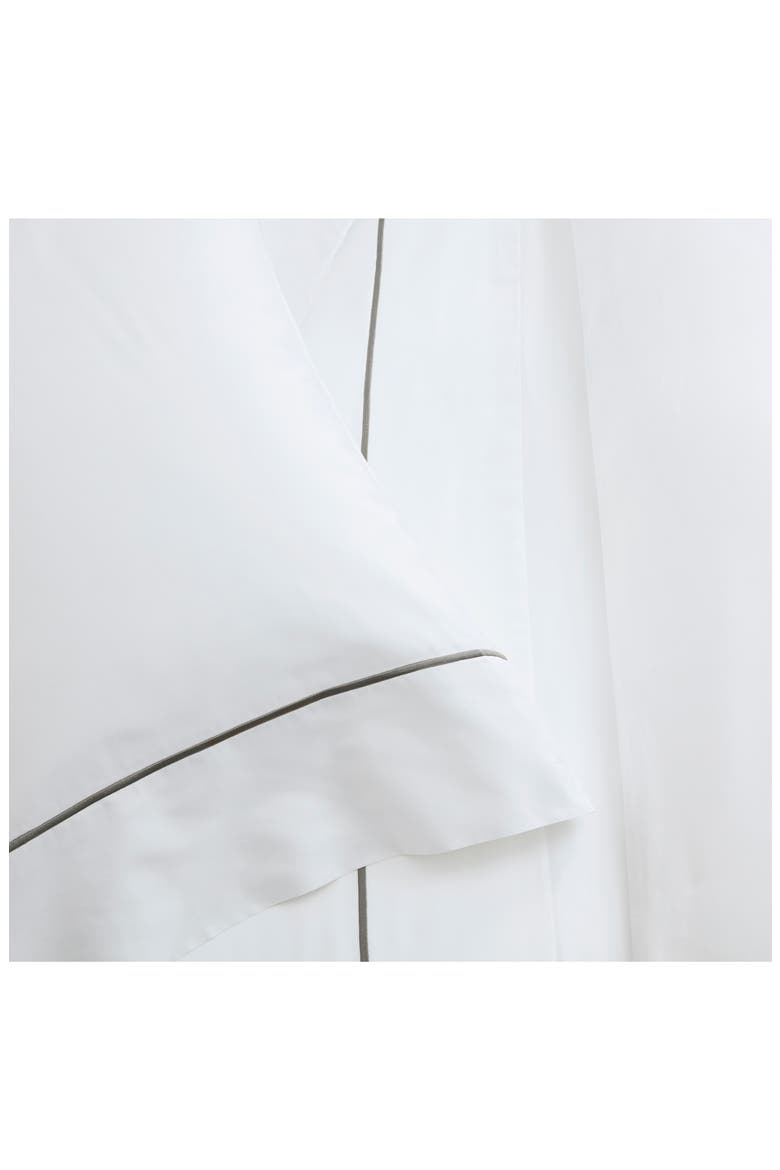 Embroidered 300 Thread Count Organic Cotton Sheet Set, Alternate, color, WHITE/ STONE