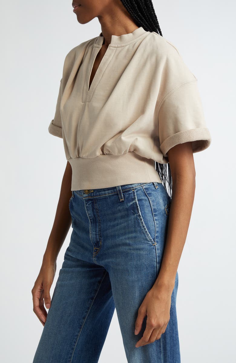 3.1 Phillip Lim Crop Sweatshirt, Alternate, color, Concrete