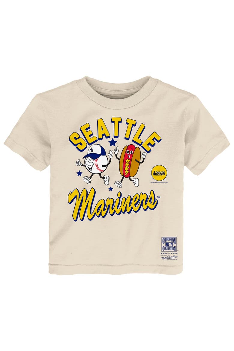 Toddler Mitchell & Ness  Natural Seattle Mariners Snack T-Shirt, Main, color, Natural