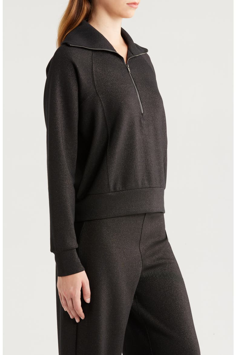 AirEssentials Shine Half Zip Sweatshirt, Alternate, color, VERY BLACK GUNMETAL