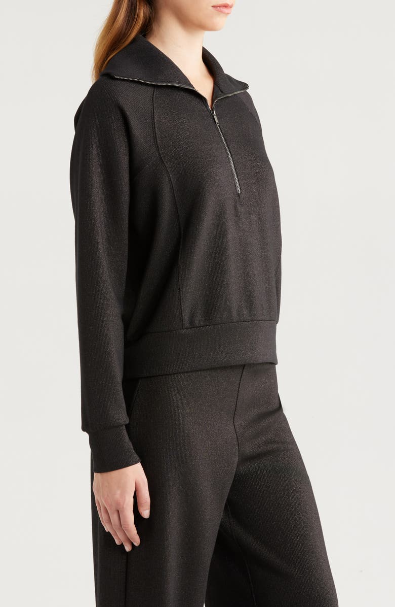SPANX<sup>®</sup> AirEssentials Shine Half Zip Sweatshirt, Alternate, color, 