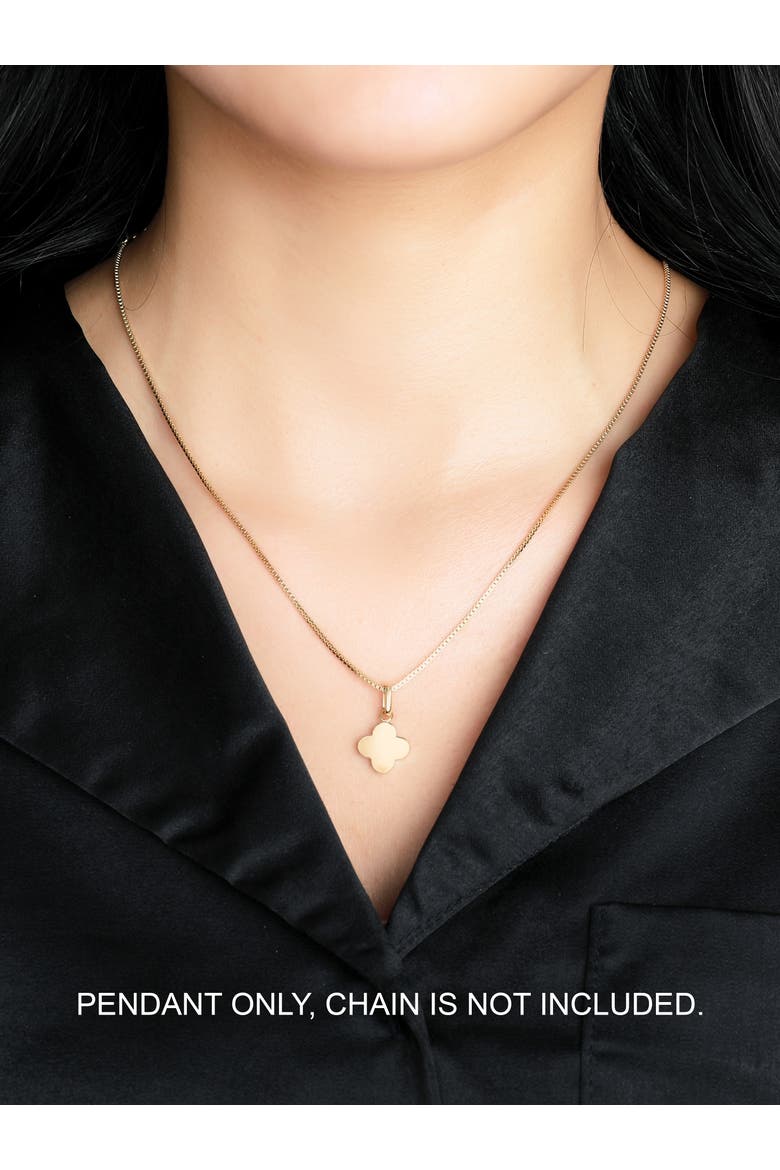 Clover Charm Pendant in 14K Gold, Alternate, color, Yellow Gold