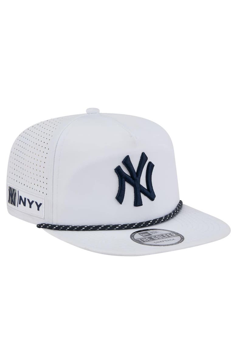 New Era Men's New Era White New York Yankees Perforated Golfer Snapback Hat, Main, color, White