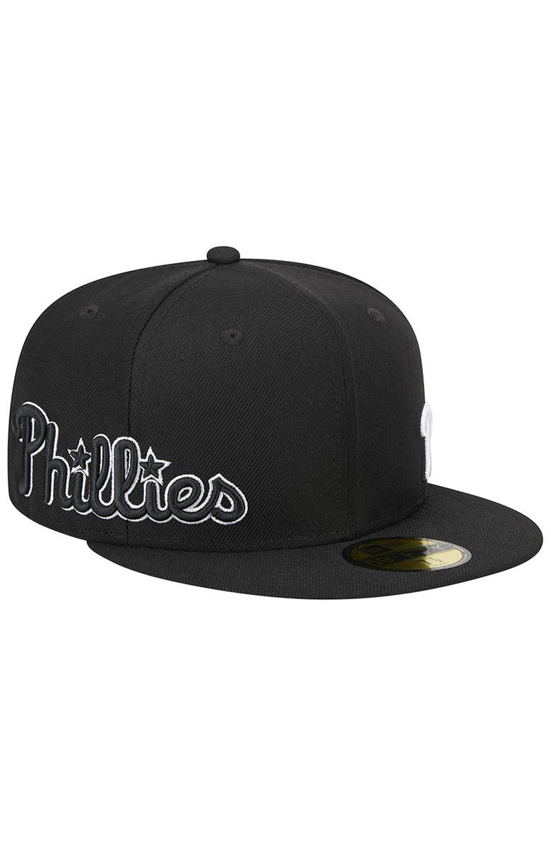 New Era Men's New Era Black Philadelphia Phillies Jersey 59FIFTY Fitted Hat, Main, color, 