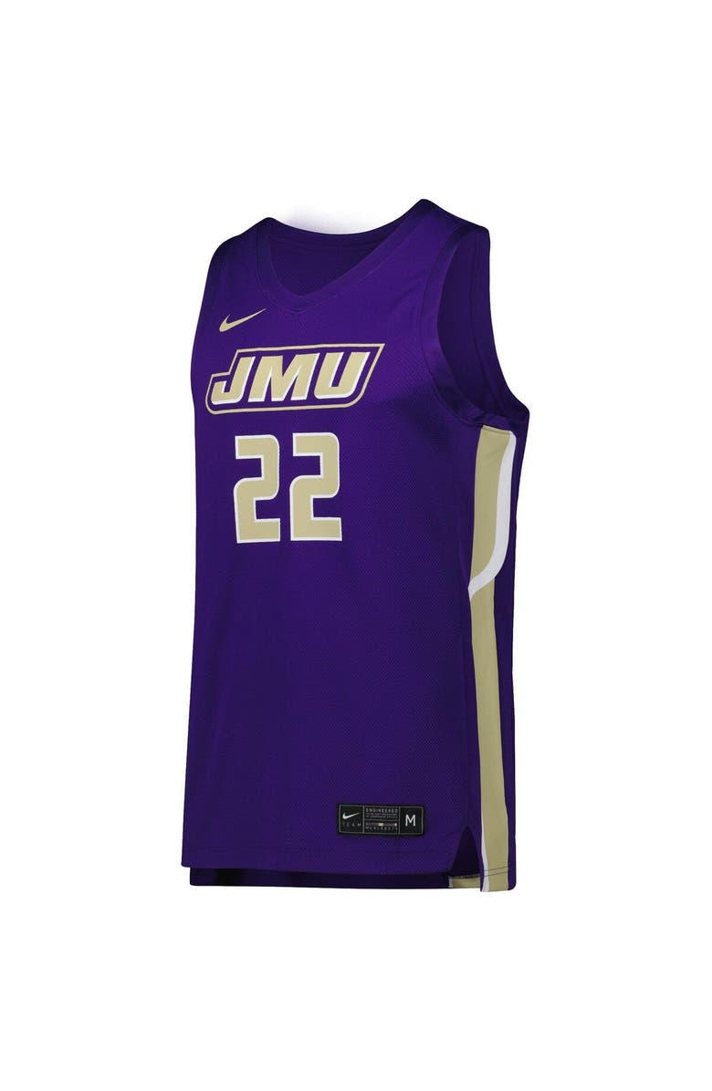 Nike Men's Nike Purple James Madison Dukes Replica Basketball Jersey, Alternate, color, Purple