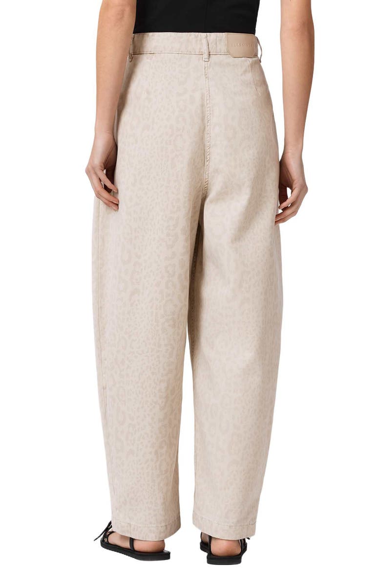 AllSaints Becca Camo Pleated Cotton Trousers, Alternate, color, Leppo Cream White