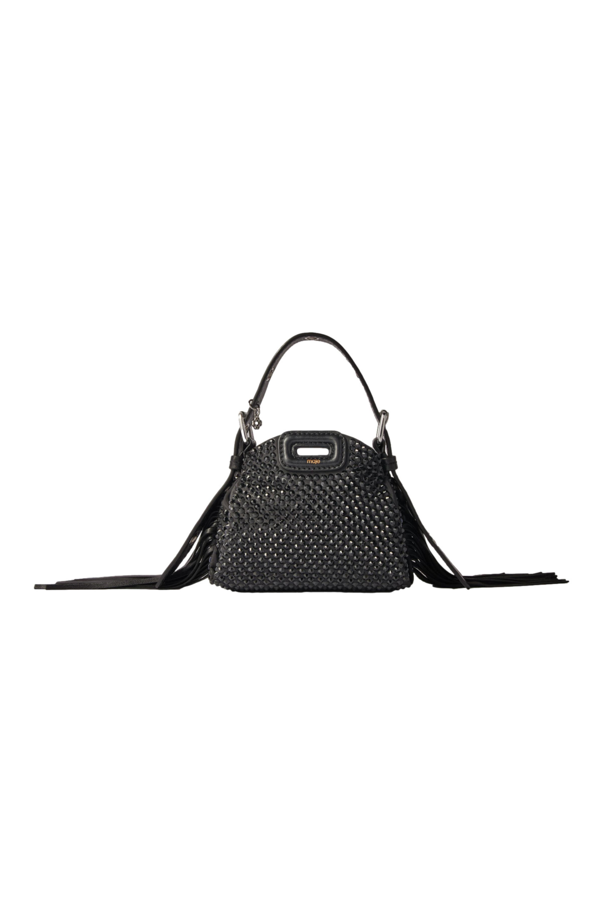 maje Miss M Mini rhinestone bag in Black 