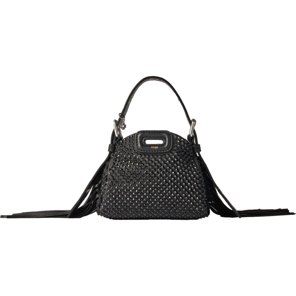 maje Miss M Mini rhinestone bag in Black
