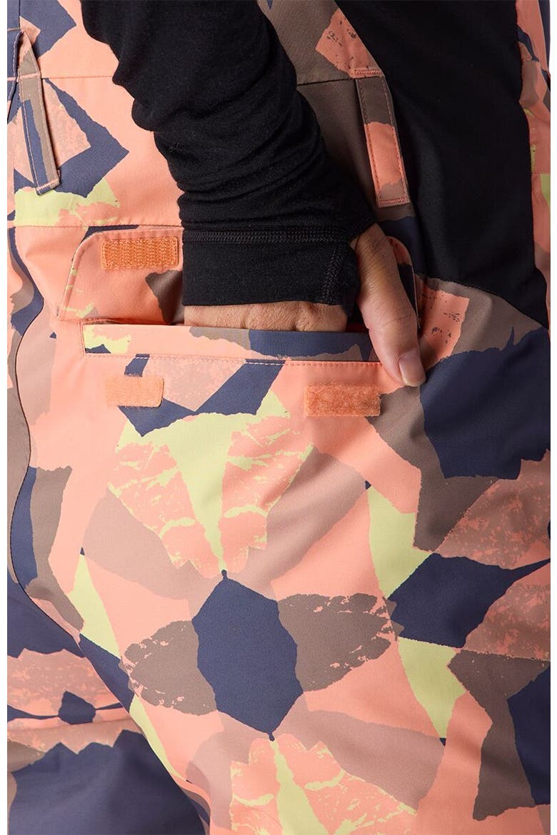 Crestcruiser Insulated Bib - Women's, Alternate, color, Peach Sky Geo Collage Print