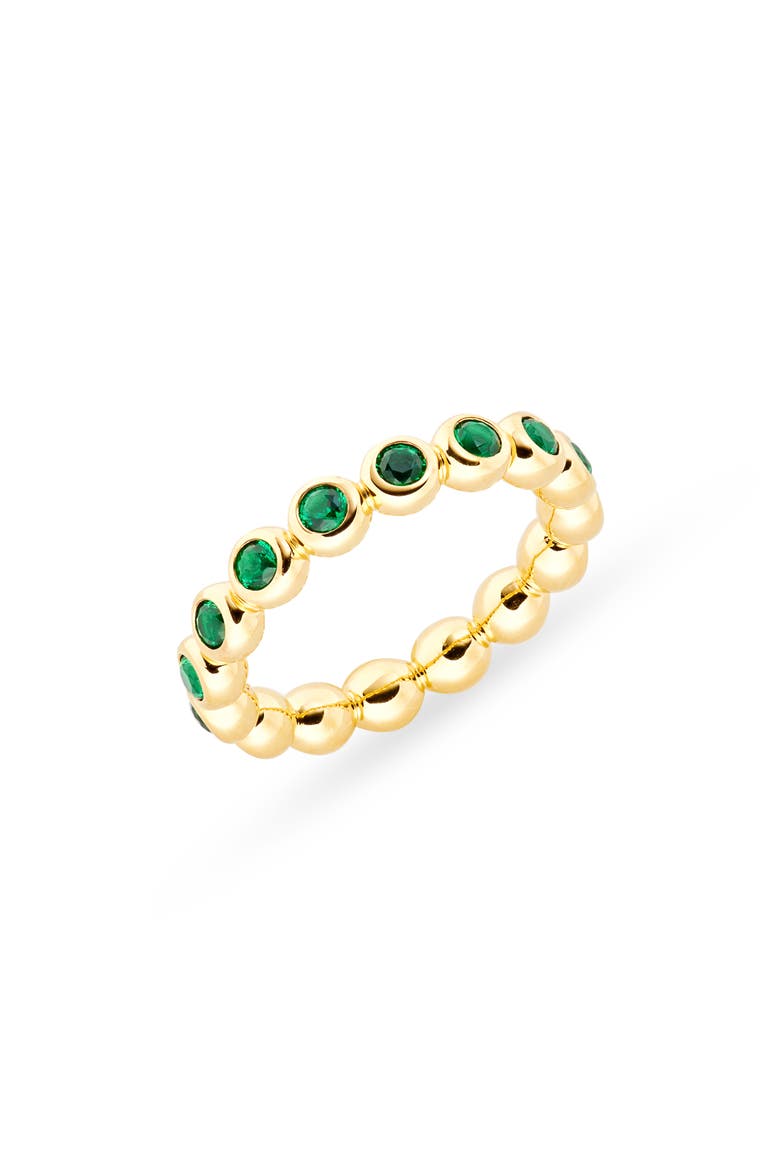 Tennis Stacking Ring, Main, color, GOLD/GREEN