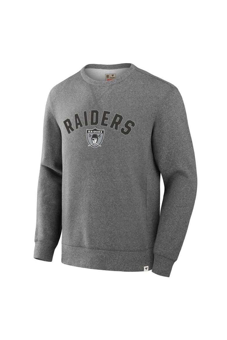 Men's Fanatics  Heather Gray Las Vegas Raiders Loop Terry Pullover Sweatshirt, Alternate, color, Heather Gray