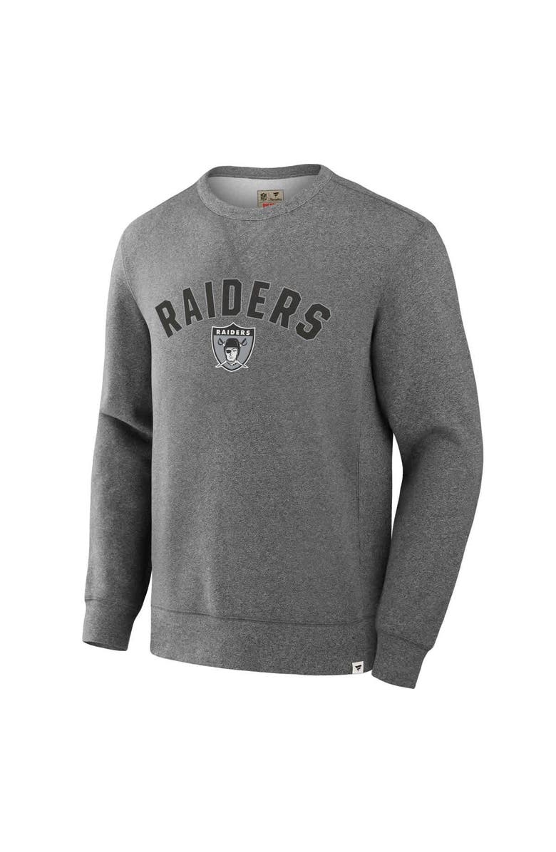 FANATICS Men's Fanatics Heather Gray Las Vegas Raiders Loop Terry Pullover Sweatshirt, Alternate, color, Heather Gray