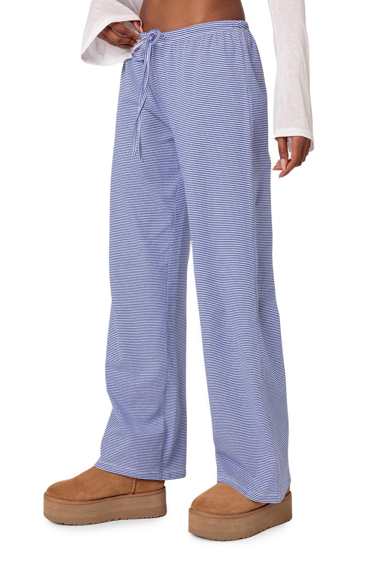 EDIKTED Olivia Stripe Relaxed Fit Pants, Alternate, color, Blue-And-White