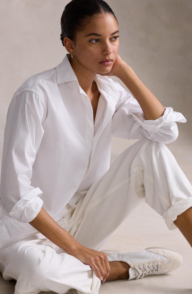 Polo Ralph Lauren Relaxed Fit Cotton Button-Up Shirt, Alternate, color, White