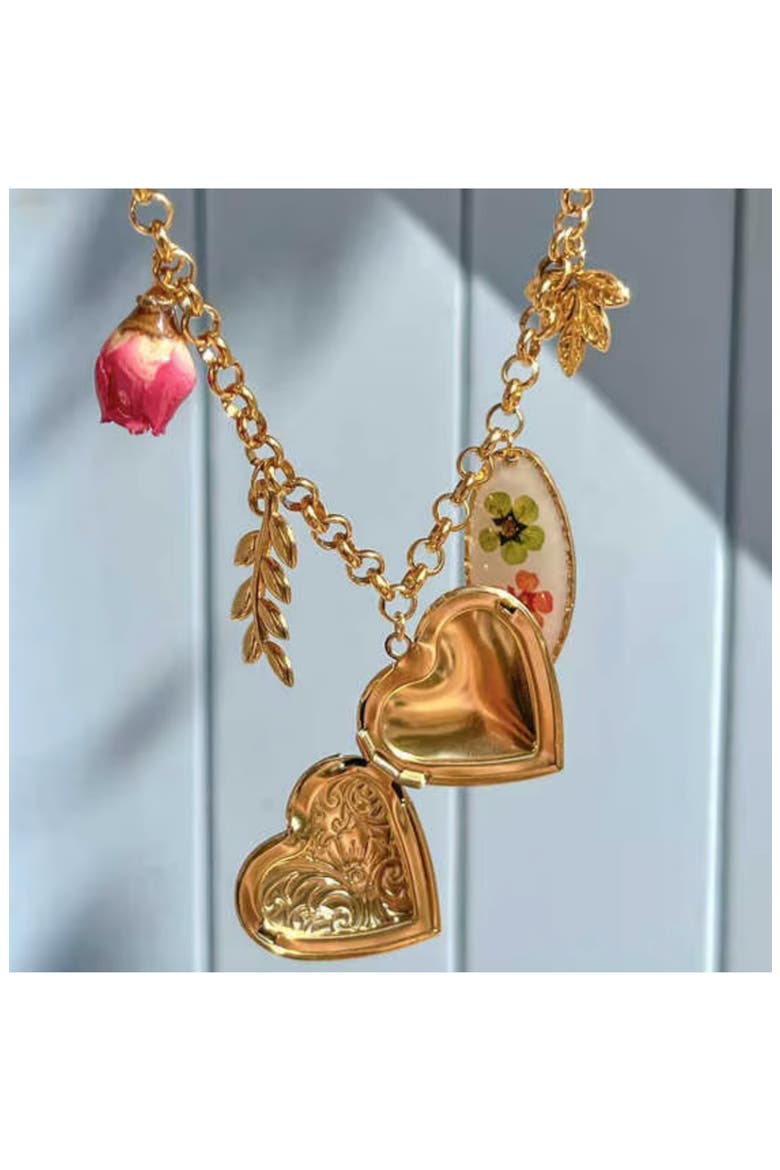 Katie Charm Necklace, Alternate, color, GOLD