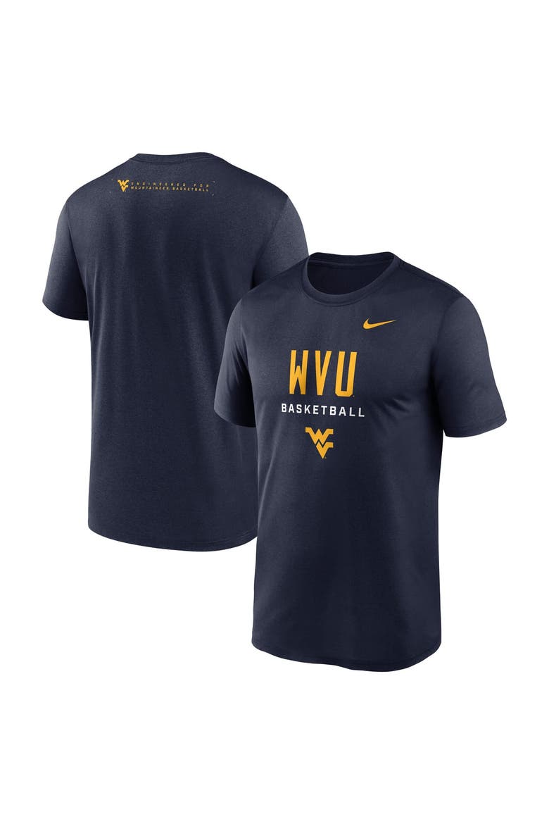 Men's Nike Navy West Virginia Mountaineers 2025 Courtside Basketball Legend Dri-FIT T-Shirt, Main, color, Navy