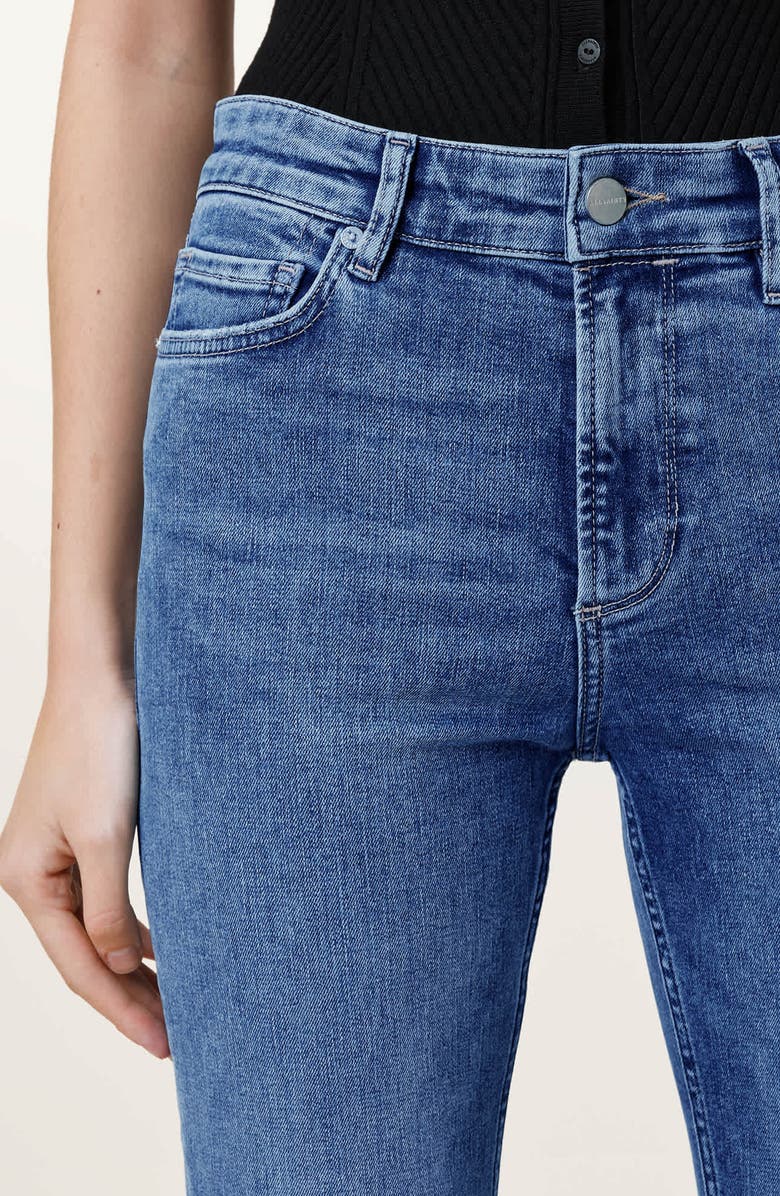 AllSaints Haldan Slim Fit Bootcut Jeans, Alternate, color, Mid Indigo