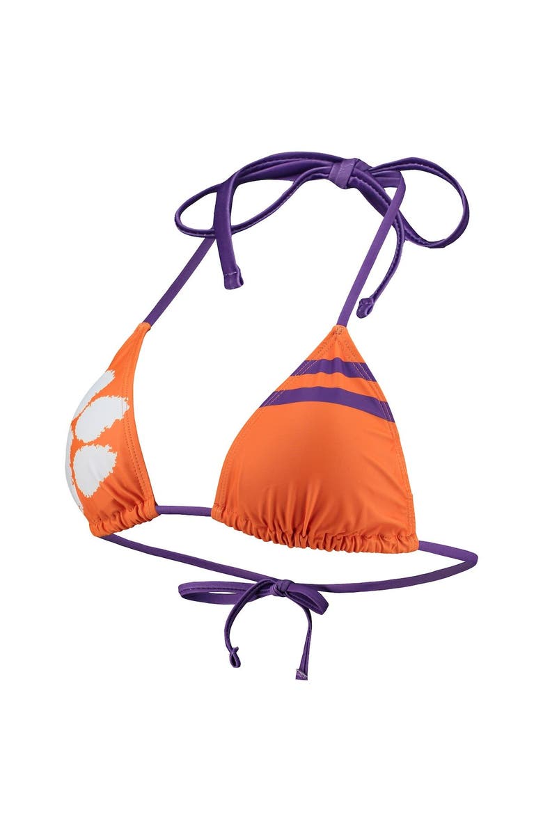 FOCO Women's FOCO Orange Clemson Tigers Wordmark Bikini Top, Alternate, color, 