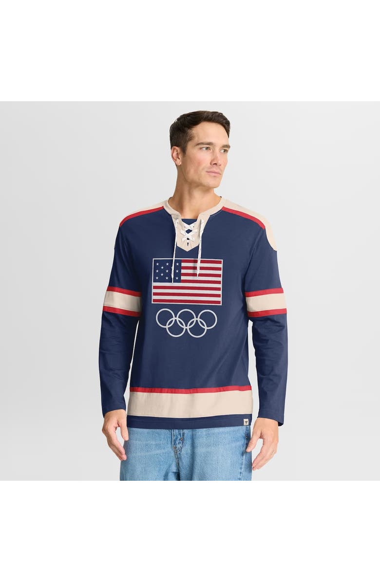 FANATICS Men's Fanatics Navy Team USA Lace-Up Long Sleeve T-Shirt, Alternate, color, Navy