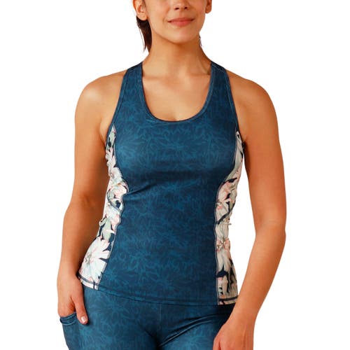 Uv Skinz Racerback Swim Tank In Midnight Garden