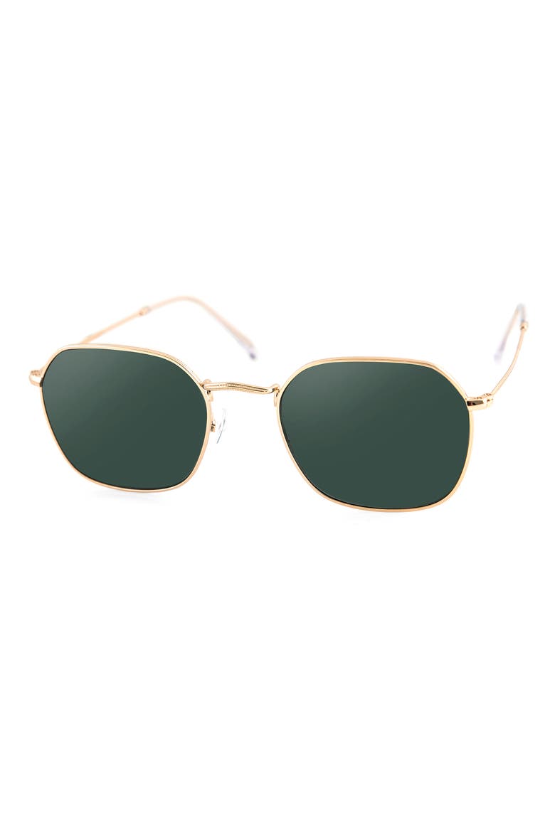 Kai 50mm Polarized Oval Sunglasses, Alternate, color, BLACK