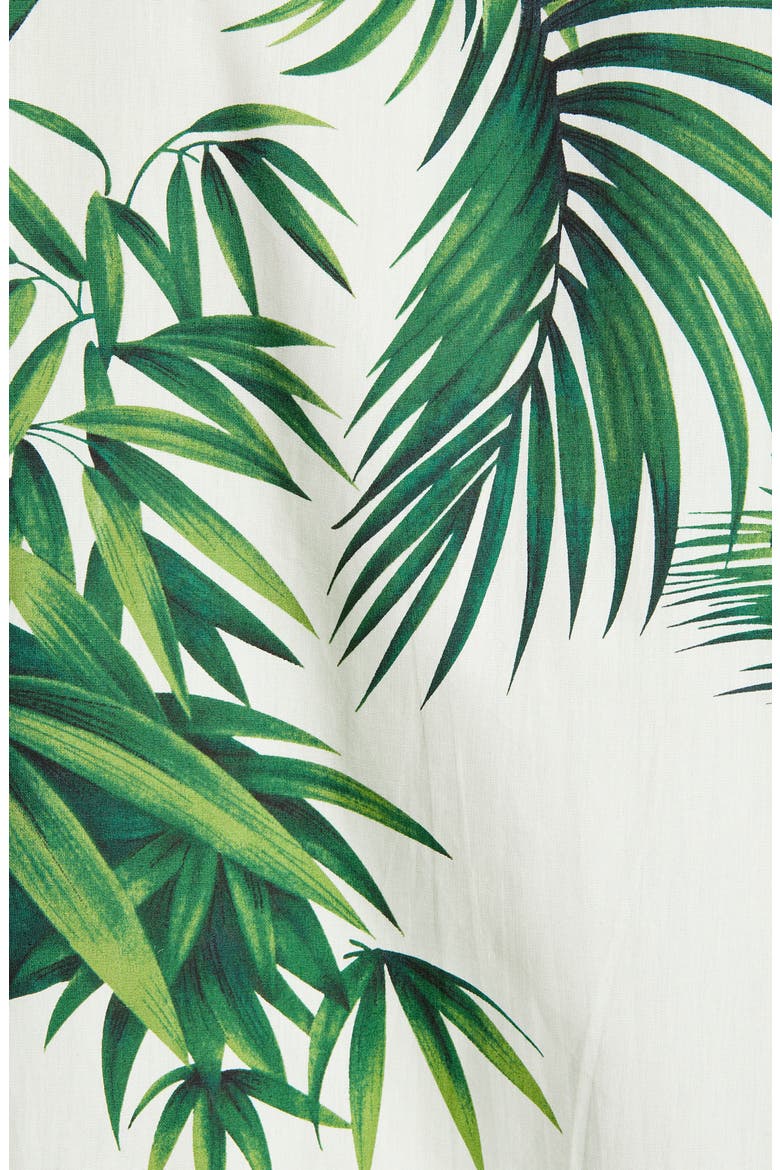 Havana Palms BBQ Short Sleeve Button-Down Shirt, Alternate, color, IVORY / GREEN