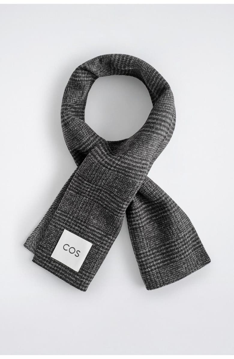 COS Double-faced Wool Scarf, Main, color, Gray