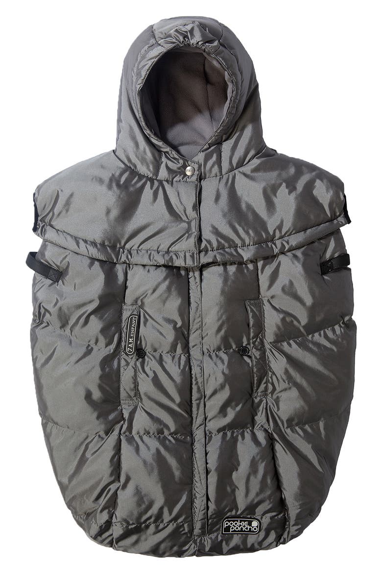 Pookie Hooded Poncho, Main, color, METALLIC GREY