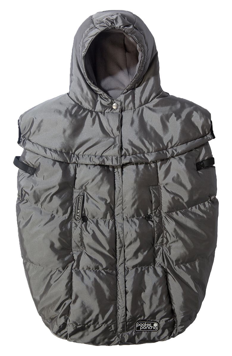 7 A.M. Enfant Pookie Hooded Poncho, Main, color, Metallic Grey