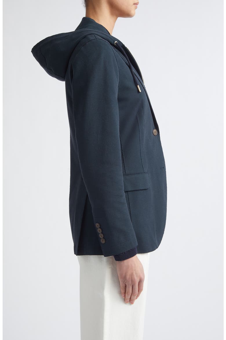 Cotton Blend Knit Blazer with Removable Hooded Bib, Alternate, color, NEW BLUE