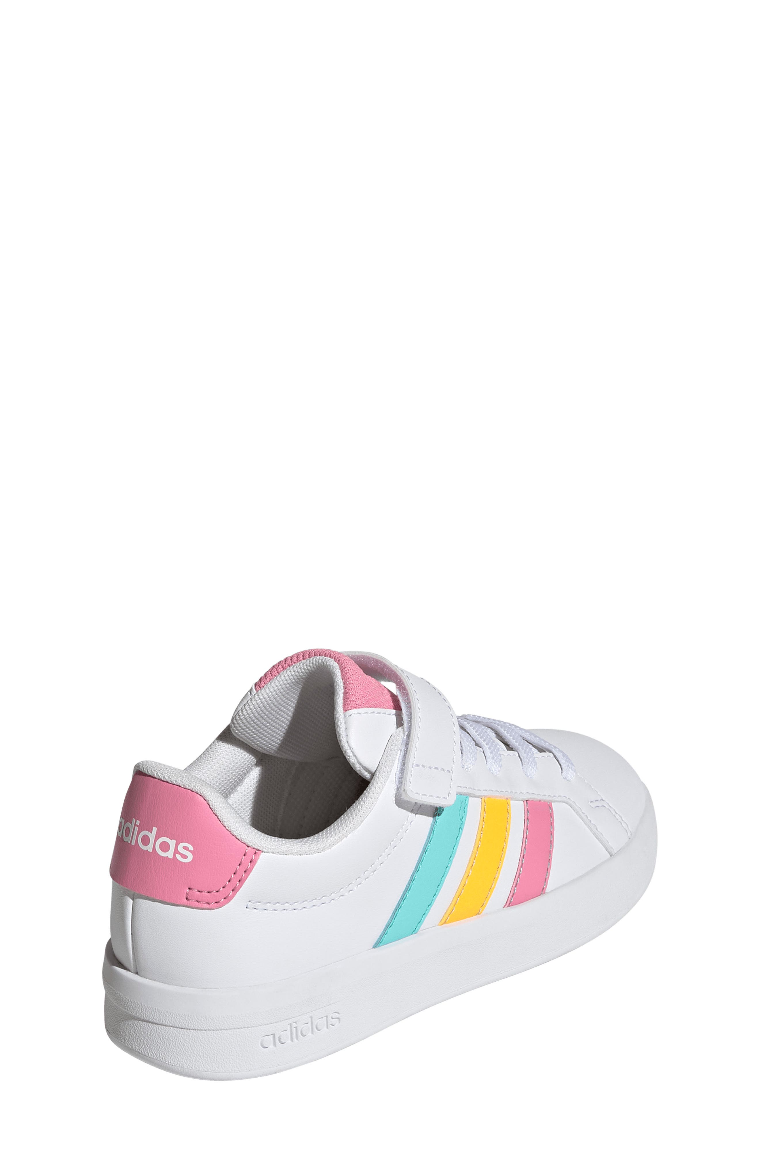 adidas Kids' Grand Court 3-0 Sneaker, Alternate, color, White/ Pink/ Tangerine