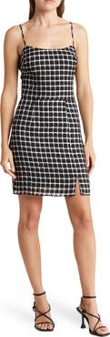 Dress the Population Kallan Grid Pattern Minidress
