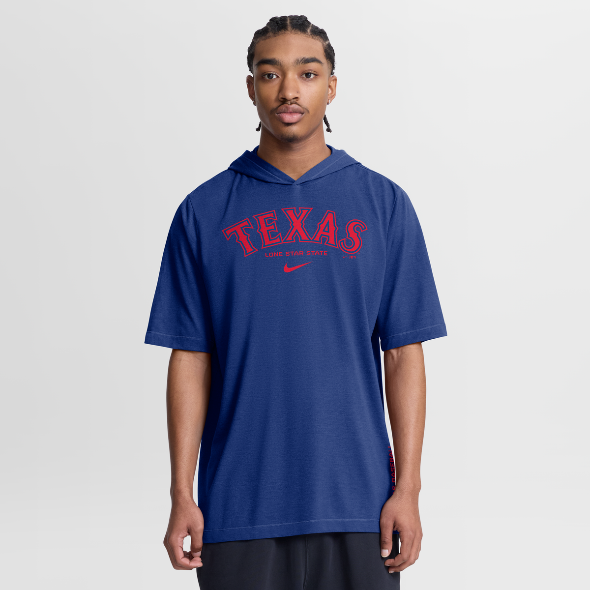 Nike Men's Nike Royal Texas Rangers Arched Wordmark Tri-Blend Hooded T ...