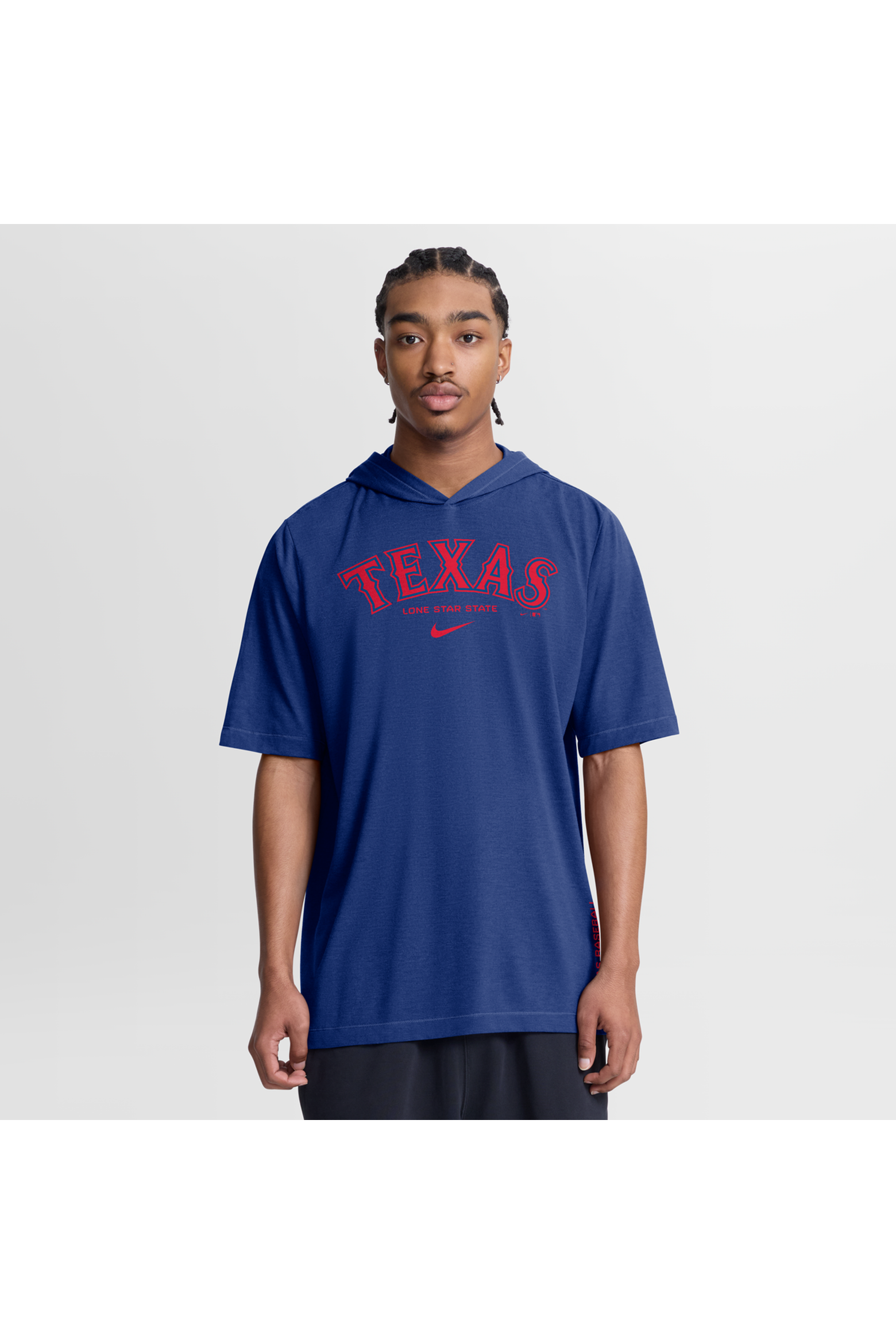 Texas Rangers Colorized Nike Men's Nike Royal Texas Rangers Arched Wordmark Tri-Blend Hooded T ...