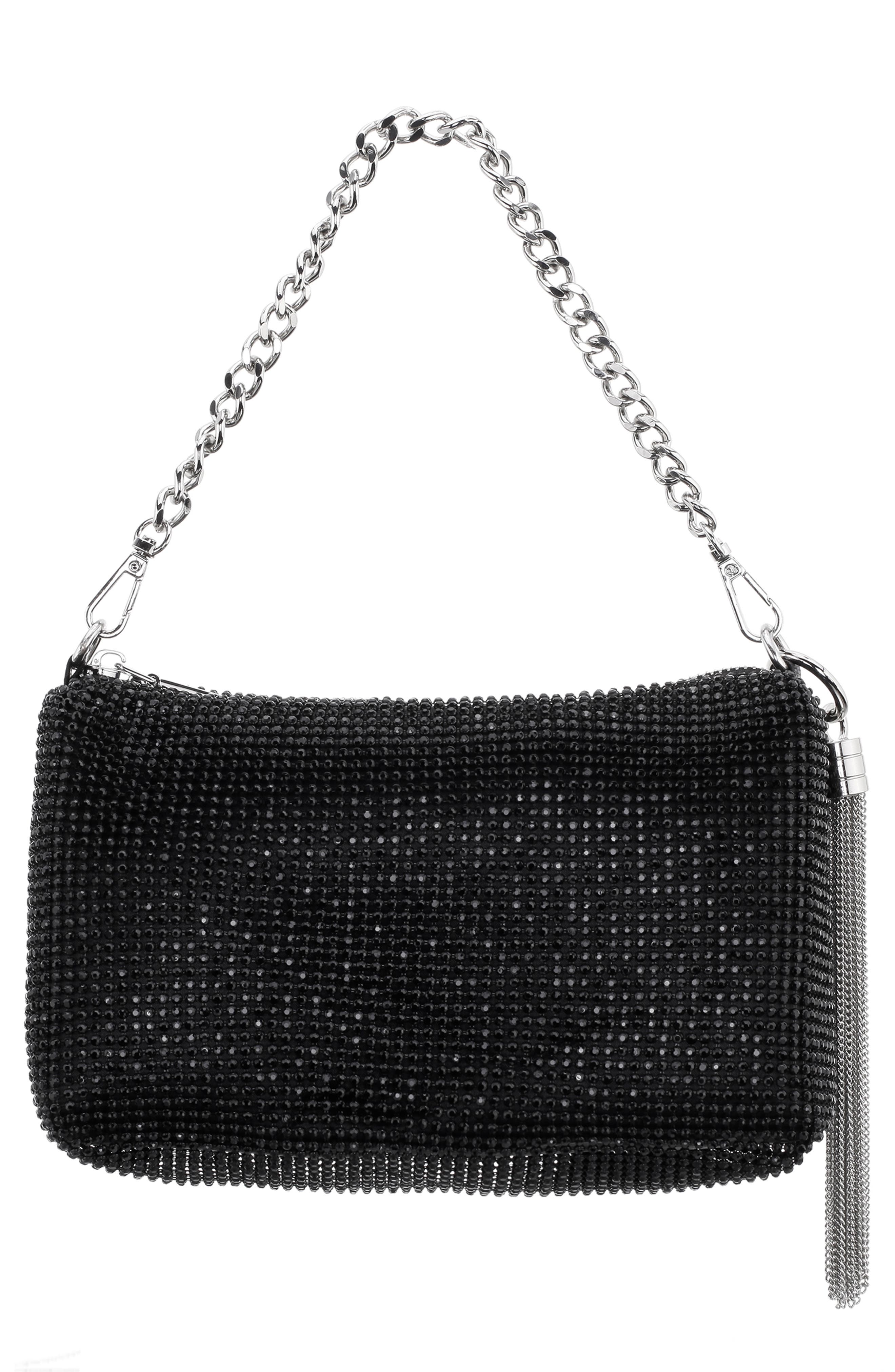 Nina Lorne Embellished Convertible Shoulder Bag, Main, color, Black