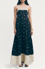 MAUDE CLUB Jacky Polka Dot A-Line Dress