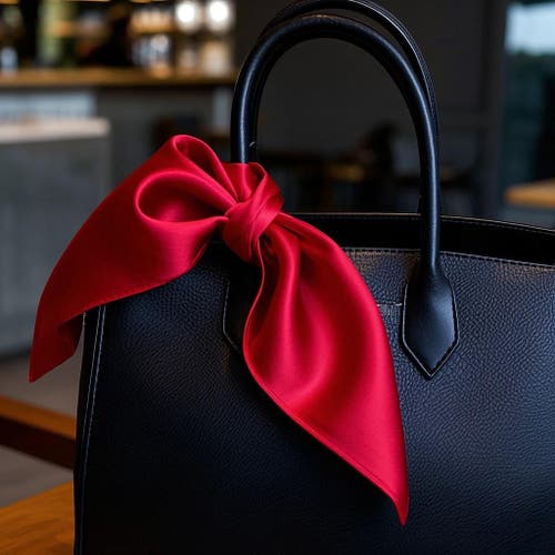 Silksilky Pure Silk Solid Color Square Scarf In Brown