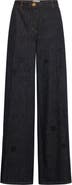 Maison Common Wide Leg Embroiderd Jeans