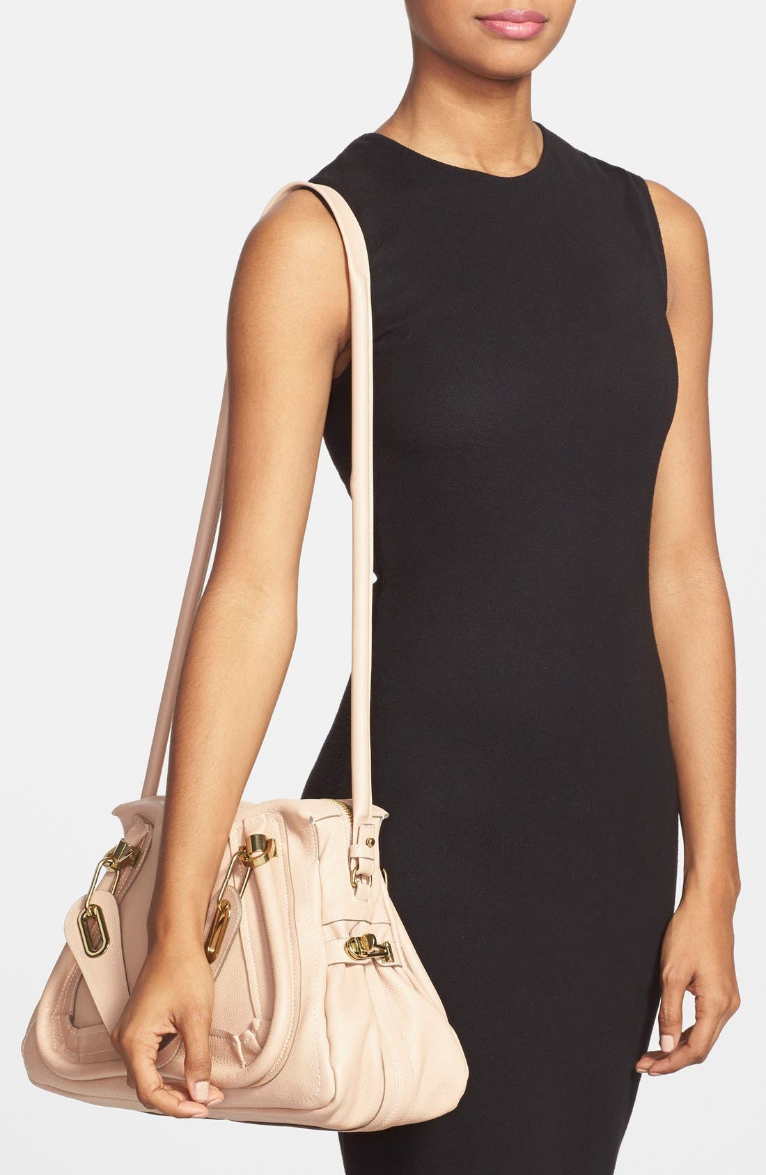 'Paraty - Medium' Leather Satchel, Alternate, color, BLUSH NUDE