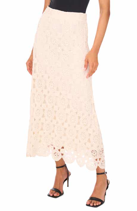 Vince Camuto Crochet Cotton Blend Maxi Skirt